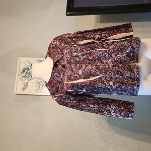 Simply Irresistible Paisley Cardigan 2 Button, Peter Pan Collar NWT